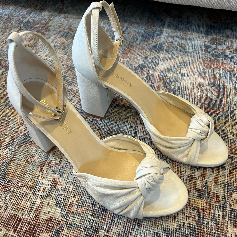 Poppy Barley Esther Heeled Sandals - Ivory